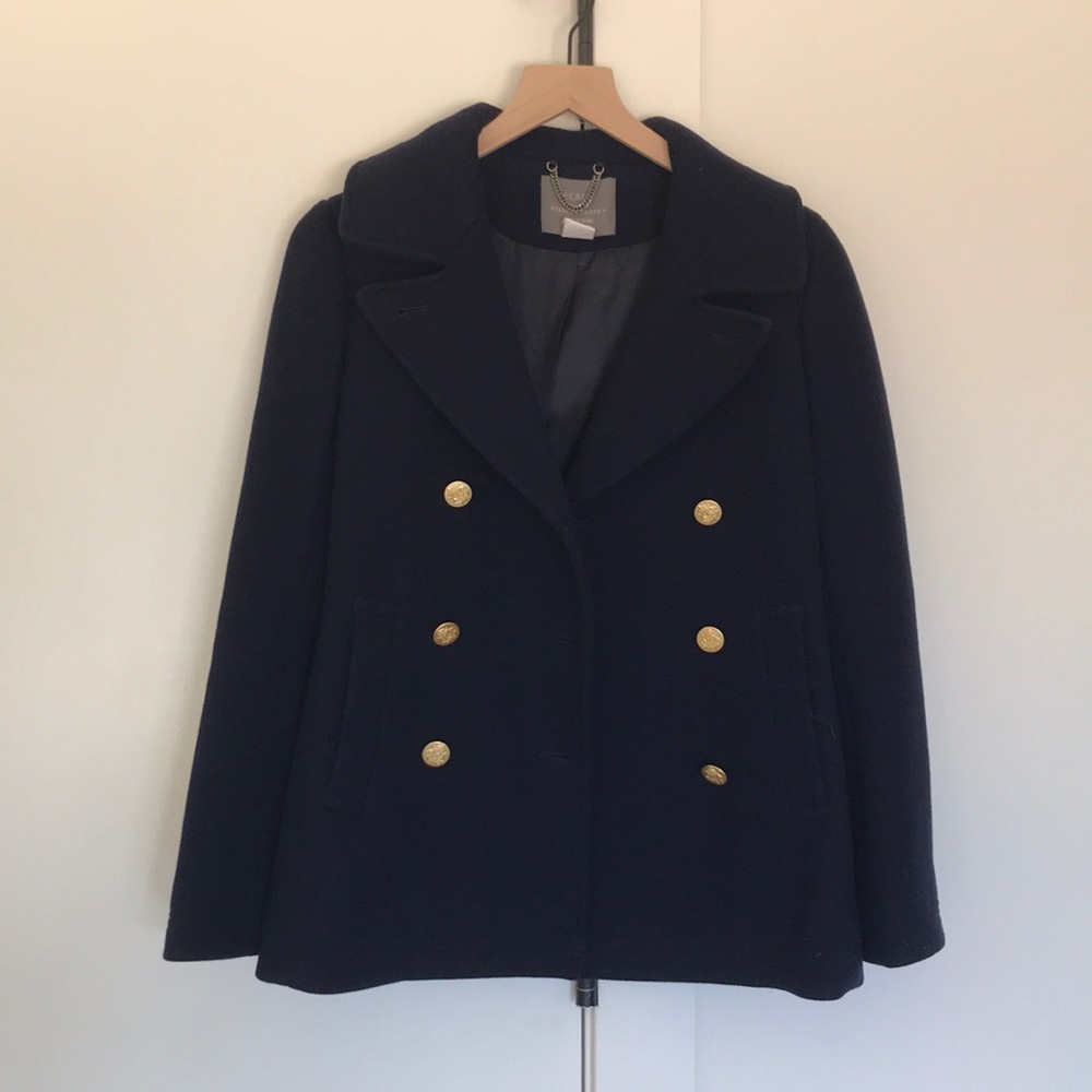 J Crew Wool Peacoat - Navy